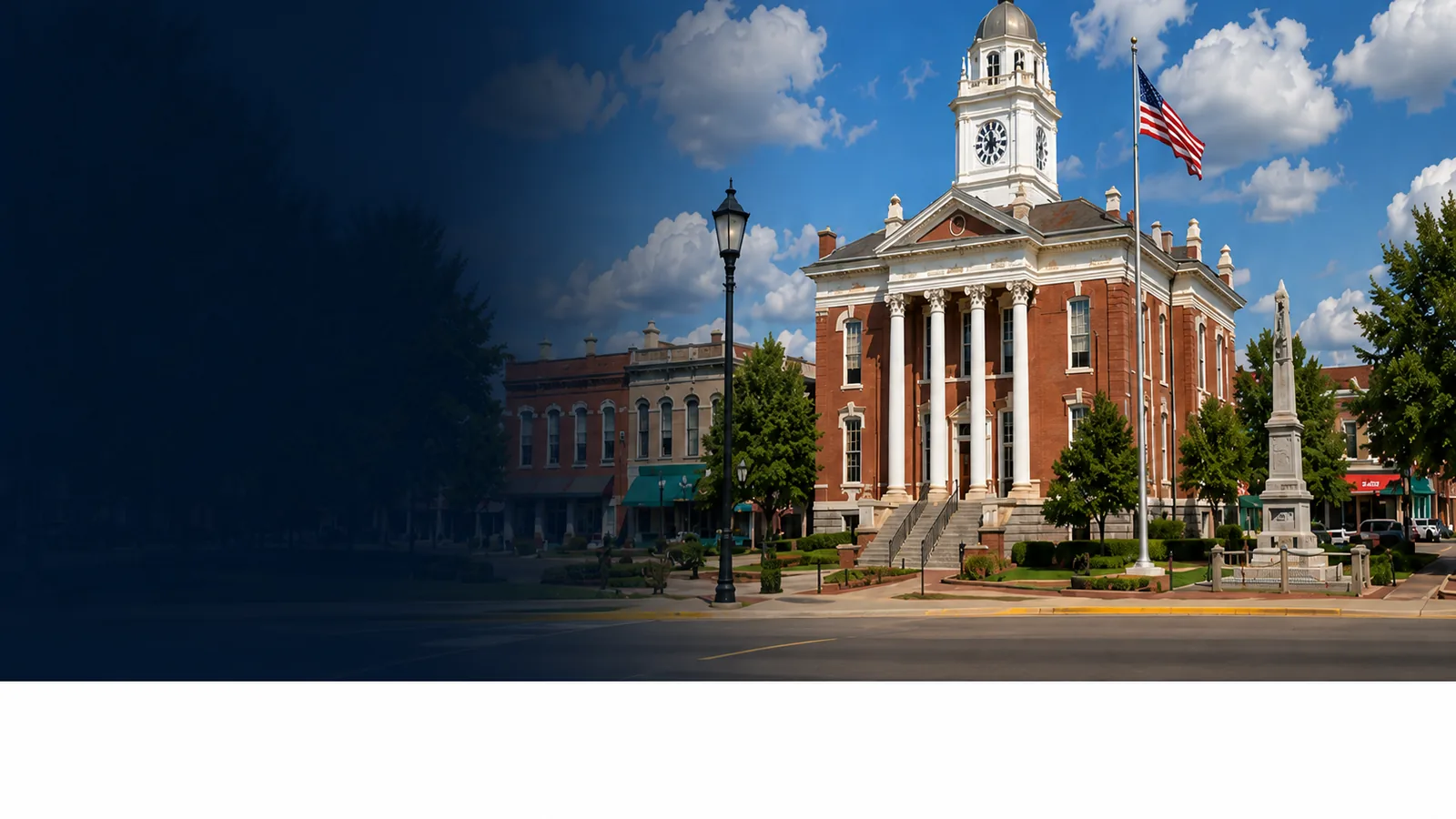 Historic courthouse square in Shelbyville, Tennessee