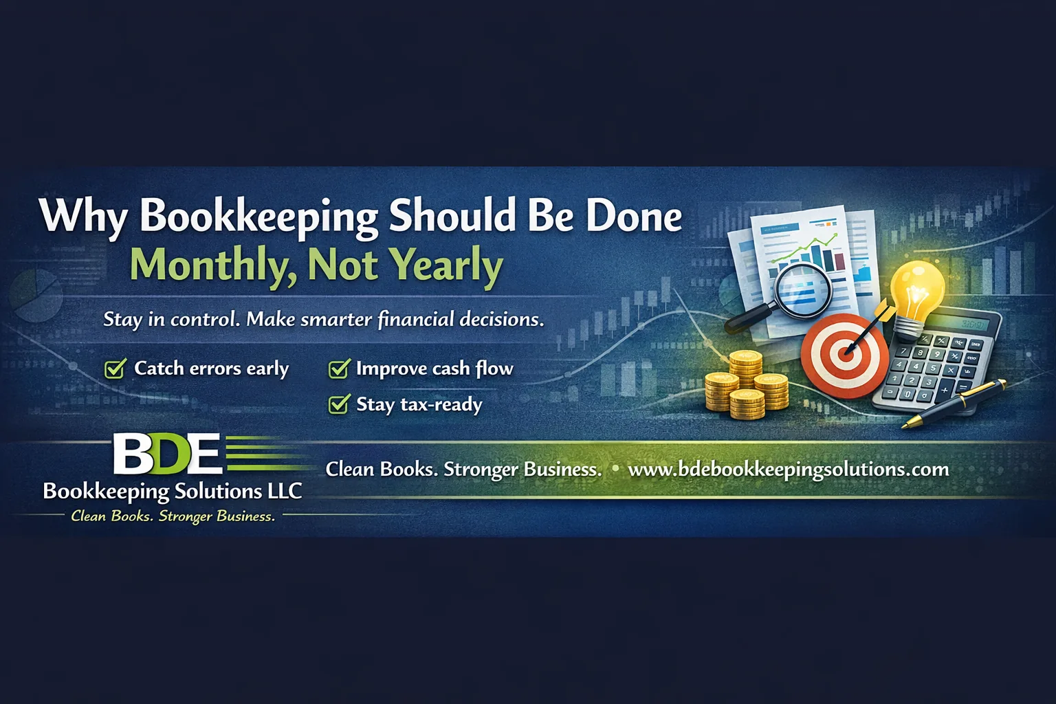 Monthly bookkeeping keeps records current